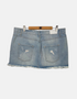 Distressed Denim Mini Skirt with Frayed Hem
