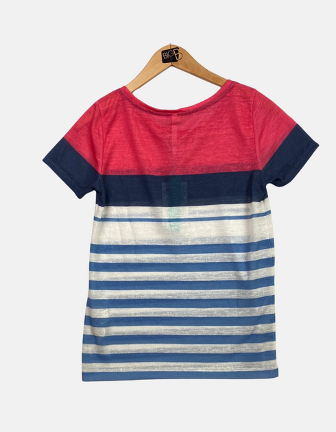 T-shirt pink and blue line FM