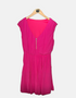 V-Neck Fuchsia Dress with Front Zipper Detail