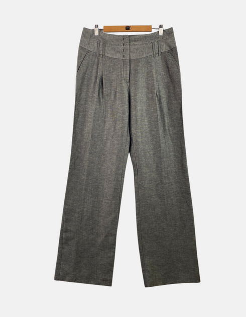 Women's Grey Wide-Leg Formal Trousers