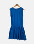 Sleeveless Casual Blue Dress with Elastic Waist