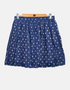 Navy Blue Pleated Skirt with Palm Tree Print