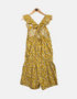 Yellow Floral Ruffle-Sleeve Romper