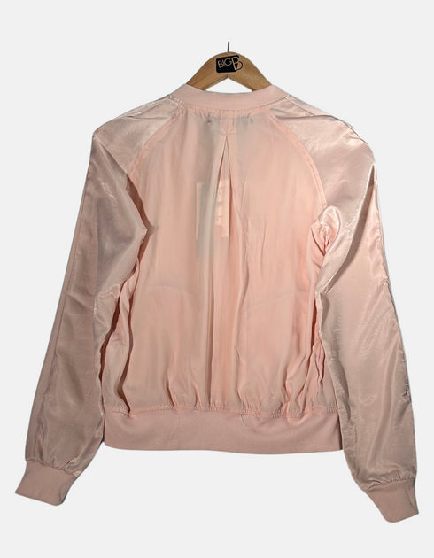 Women's Light Pink Zip-Up Bomber Jacket