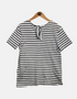 Striped Floral Embroidered Top
