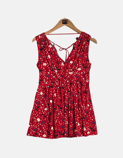 Red floral dress FM