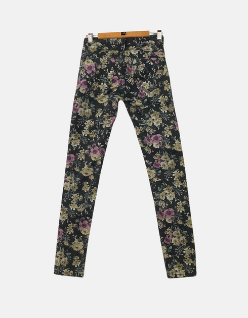 Jeans black floral FM