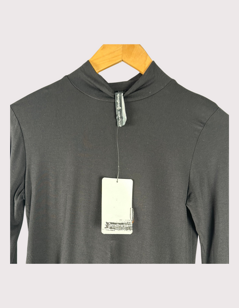 Slate Gray Mock Neck Jersey Top F