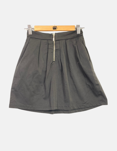 High-Waisted Pleated A-Line Skirt