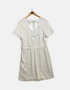 Back Cutout Short Sleeve White Dress