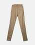 Beige High-Waist Slim-Fit Pants with Zipper Detail