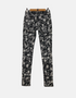 Women's Floral Print Skinny Pants with Zipper Accents