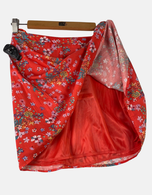Women's Red Floral Skater Skirt