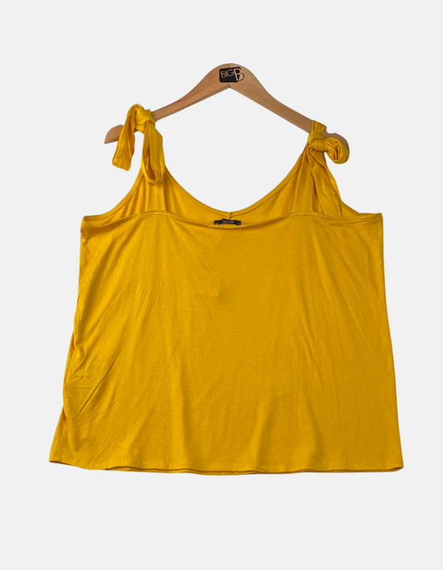 Tie-Shoulder Casual Tank Top – Yellow