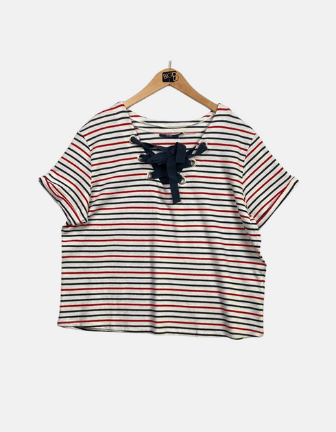 T-shirt red & blue line FM