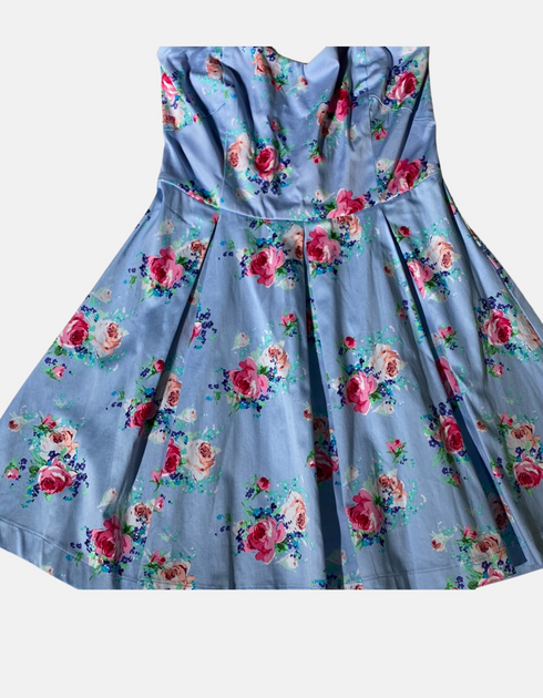 Strapless Floral Fit-and-Flare Dress