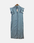 Ruffled Sleeve Denim Midi Dress