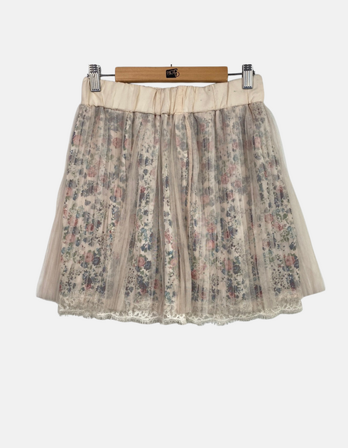 Shirt white net with flower FM