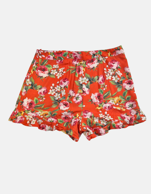 Orange shorts with flowers FM