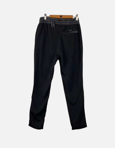 Black Drawstring Joggers with Zipper Pockets