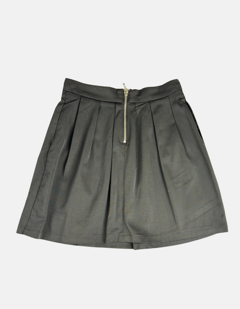 Black Pleated A-Line Skirt