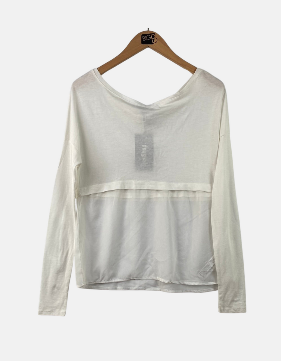 sheer white top long sleeve