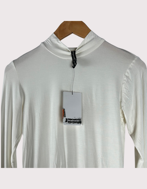 Ivory Elegance High Collar Top