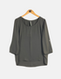 Minimalist Grey Blouse with 3/4 Sleeves