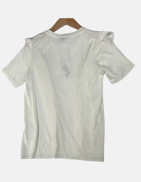 Chic Ivory Ruffle Statement Tee