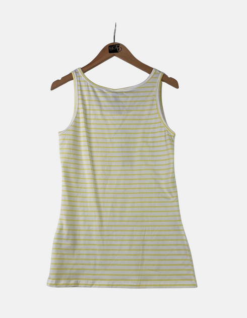 White Yellow striped Tank FM