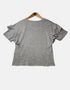 Grey T shirt with flower design on the front FM