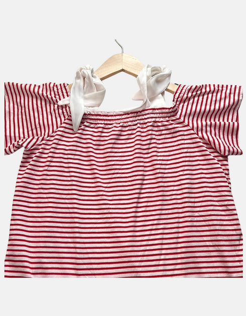 Nautical Charm Bow Sleeve Top F