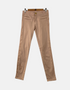 Beige Slim-Fit Trousers with Double Zipper Pockets