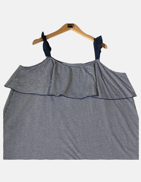 Gingham Off-Shoulder Ruffle Top