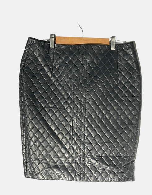 Midnight Matrix Quilted Pencil Skirt F