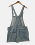 Distressed Denim Overall Shorts