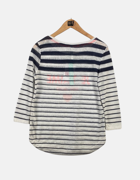 White &blue line T-shirt FM