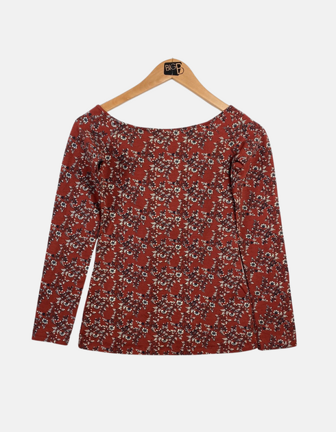 Maroon floral blouse FM