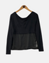 Black Sheer Panel Long-Sleeve Top