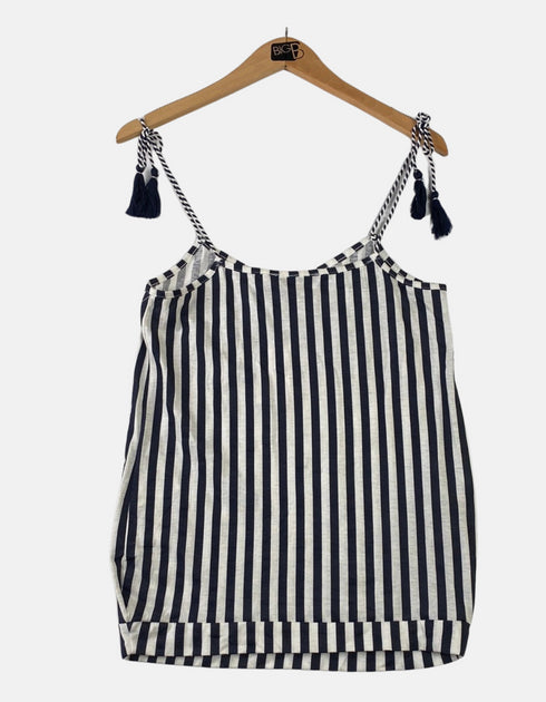 Striped tie up strappy Tank Top