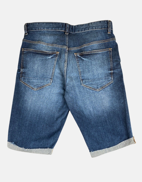 Men's Distressed Denim Bermuda Shorts