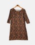 Leopard Print 3/4 Sleeve Dress
