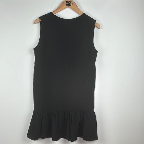 Charcoal Ruffle Hem Shift Dress