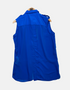 Bold Blue Sleeveless Button-Up Blouse