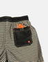 Boys' Striped Swim Shorts with Orange Drawstring