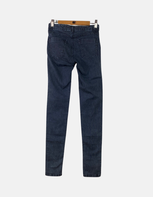 Navy Pinstripe Skinny Jeans