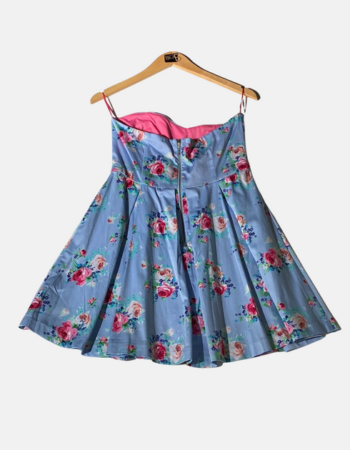 Strapless Floral Fit-and-Flare Dress