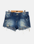 Distressed Denim Cutoff Shorts with Frayed Hem