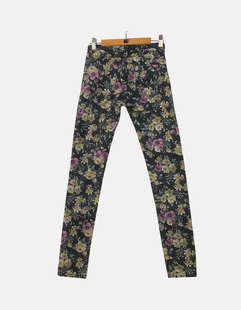 Jeans black floral FM