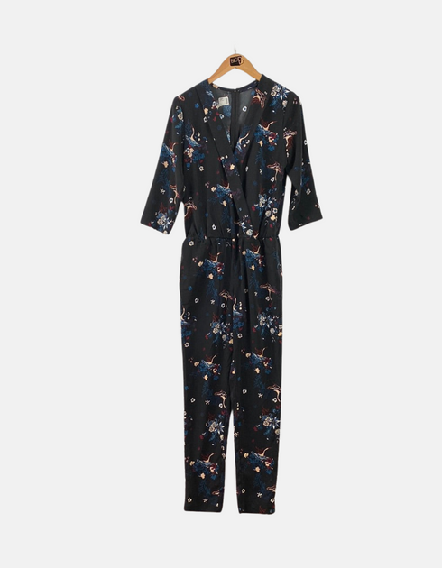 Floral Print Wrap-Style Jumpsuit